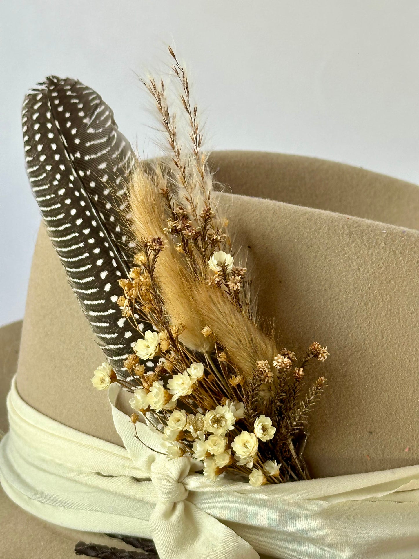 Floral & Feather Hat pin