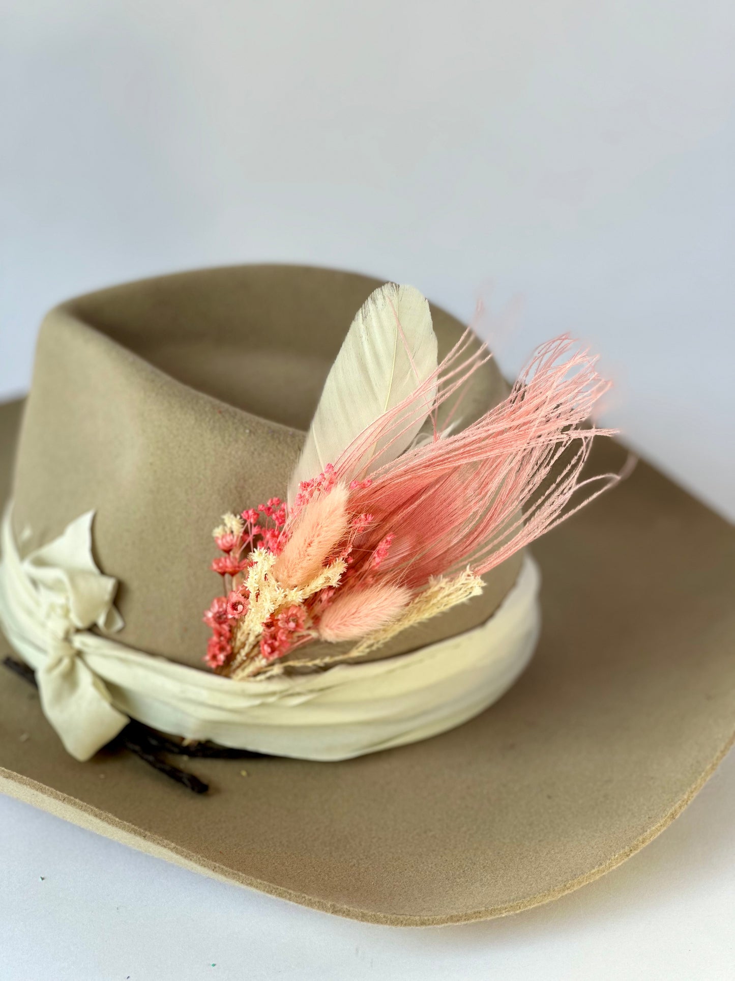 Floral & Feather Hat pin