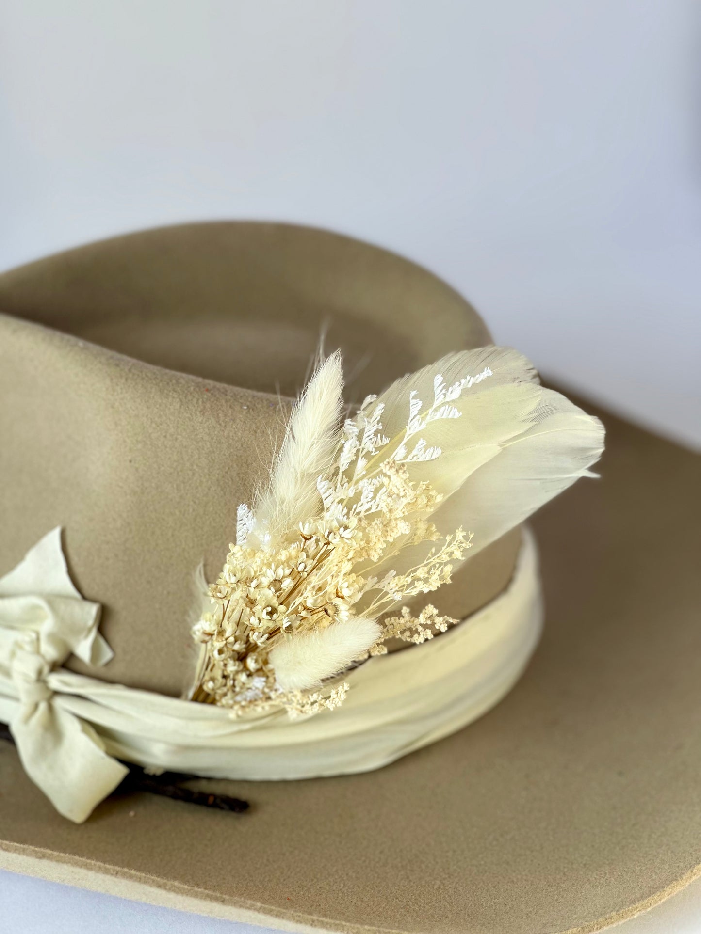 Floral & Feather Hat pin