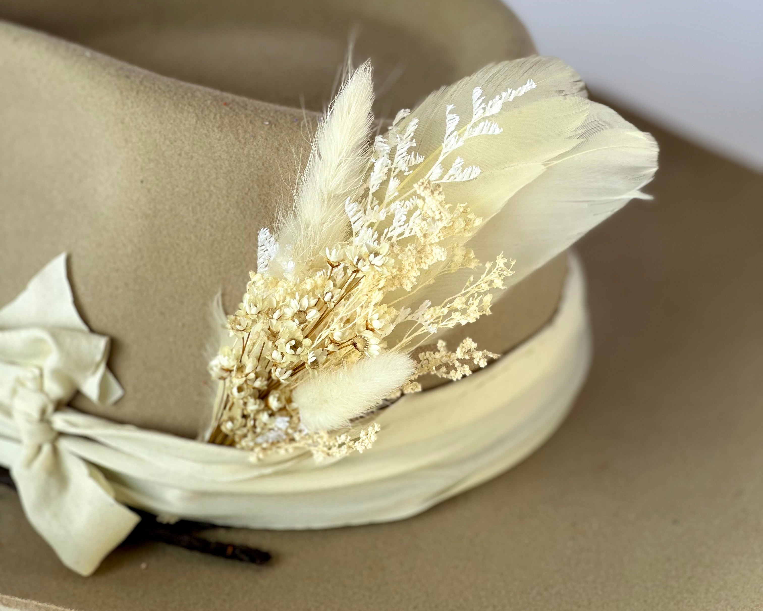 Floral & Feather Hat pin