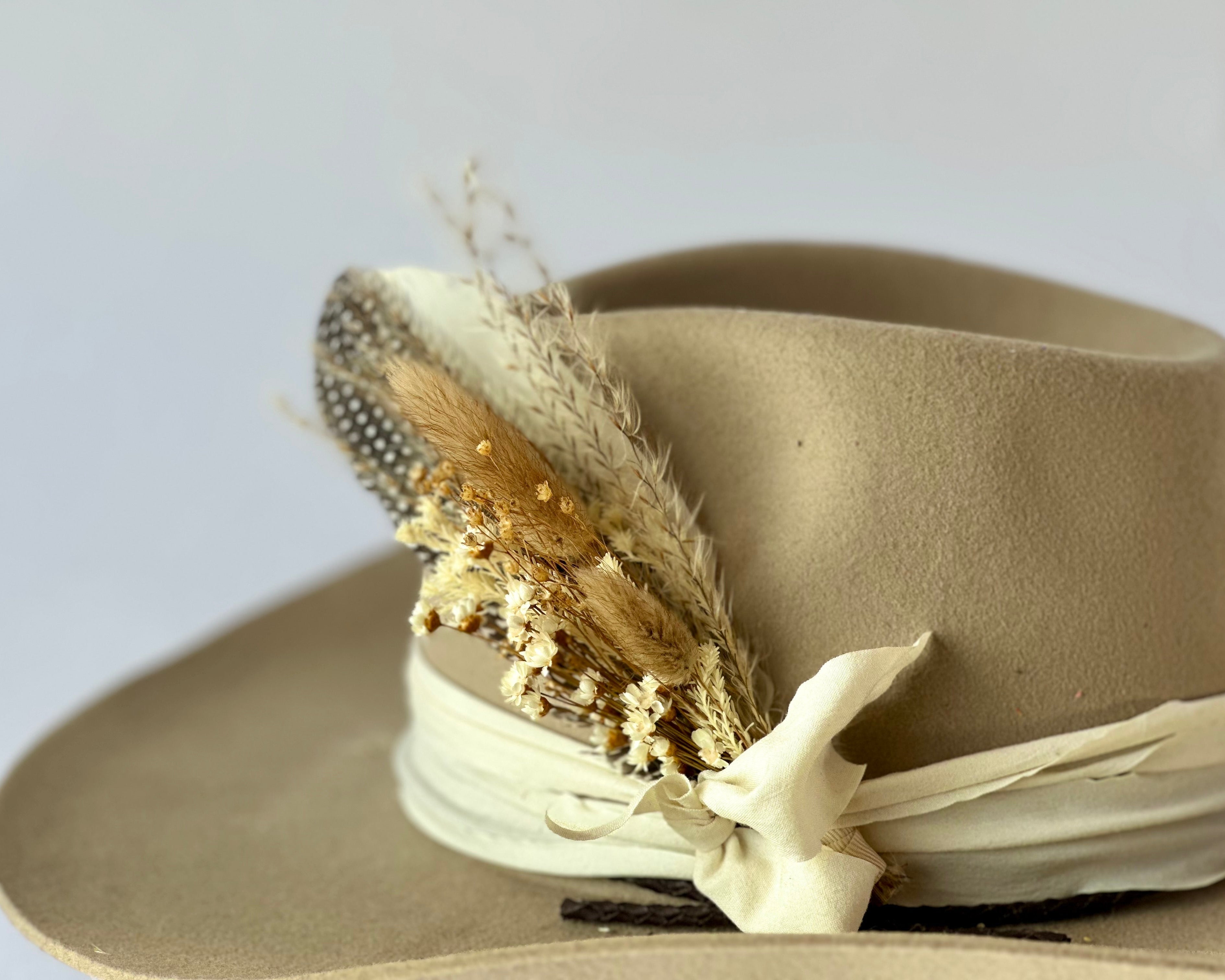 Floral & Feather Hat pin