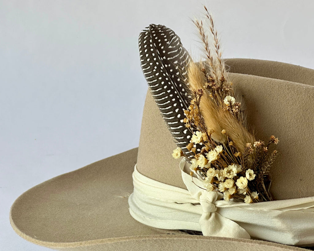 Floral & Feather Hat pin