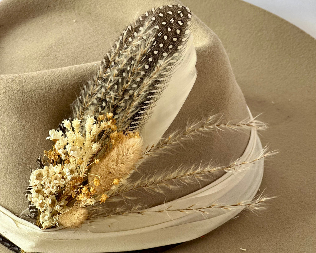Floral & Feather Hat pin