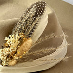 Floral & Feather Hat pin