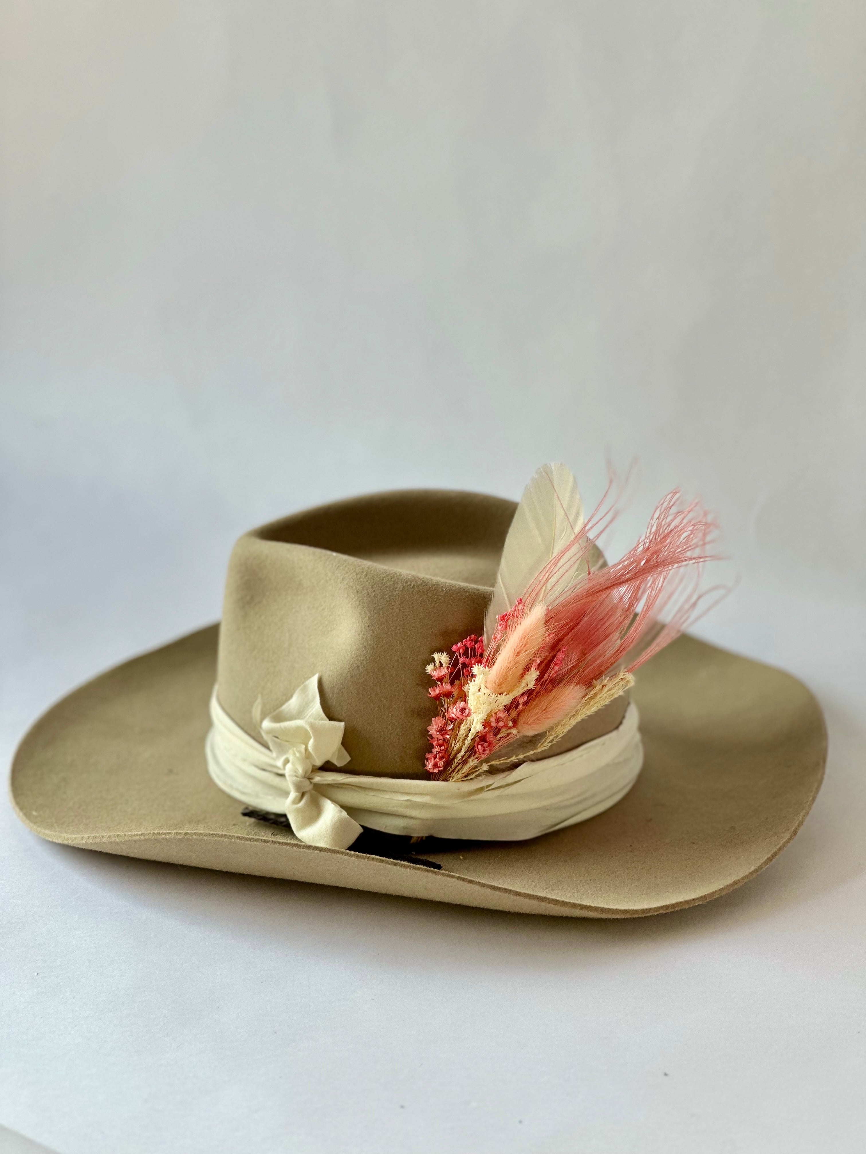 Floral & Feather Hat pin