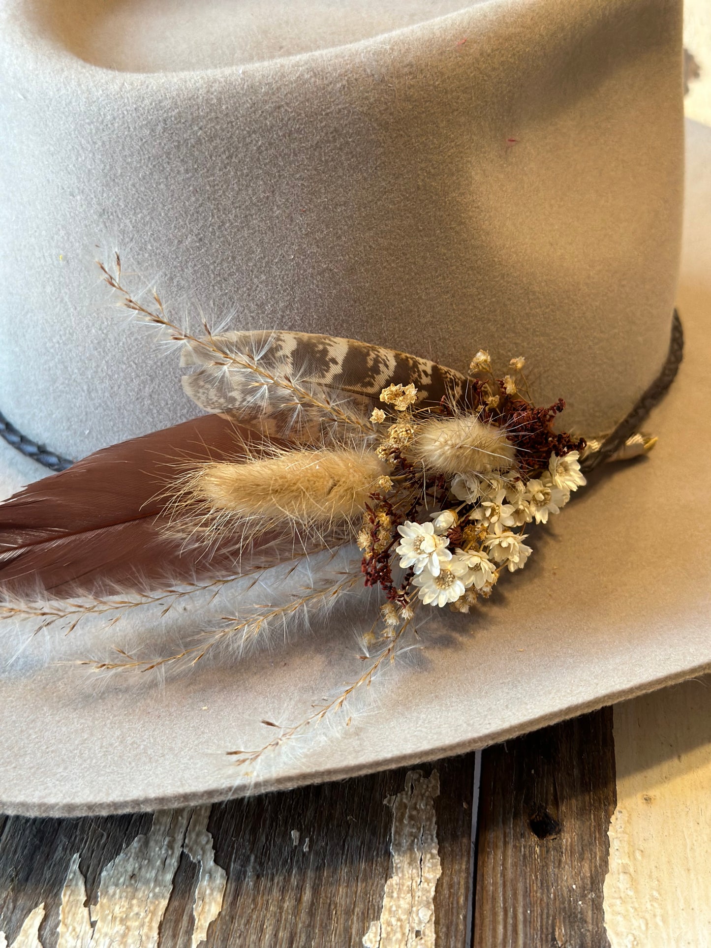 Floral & Feather Hat pin