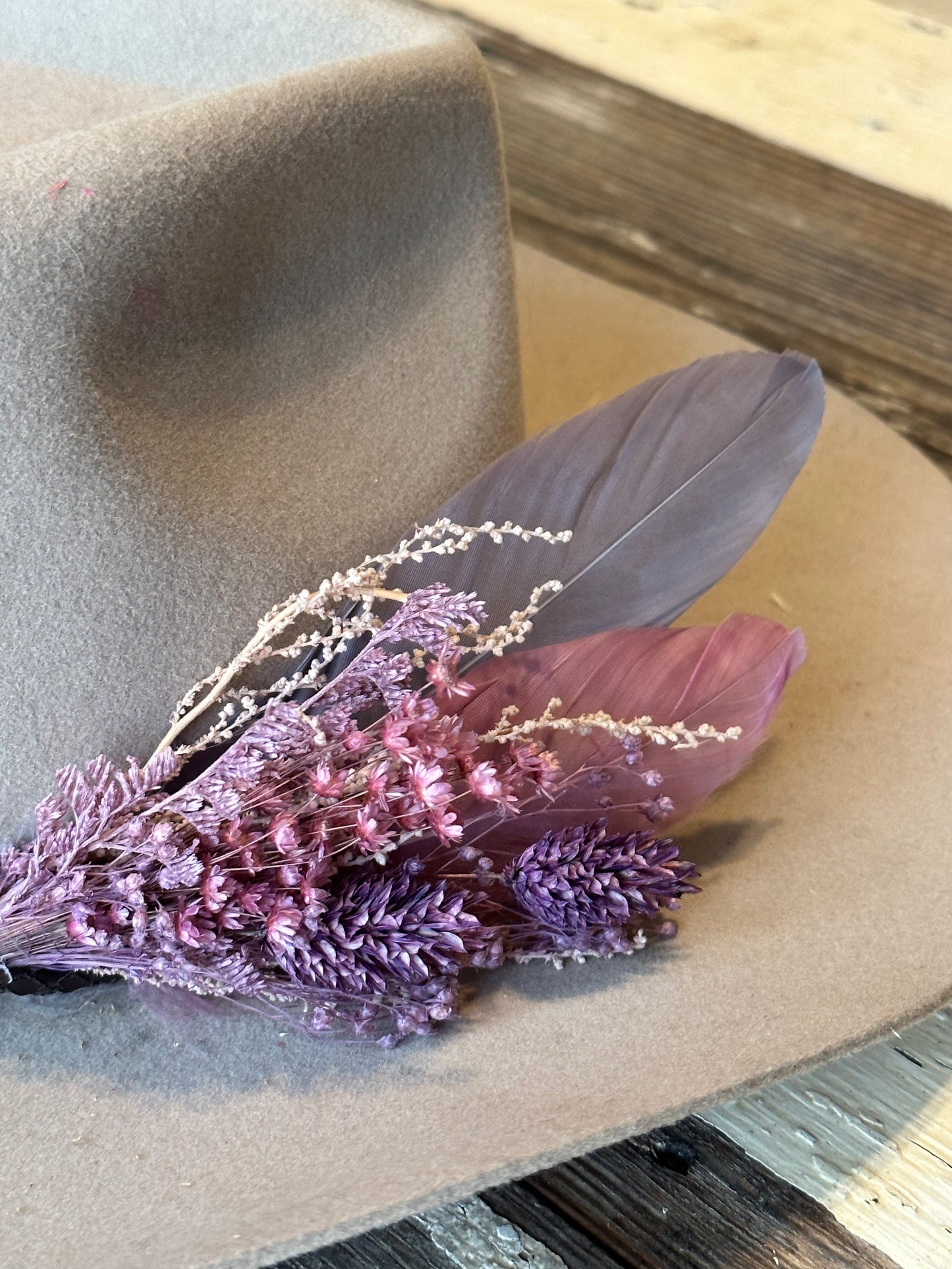 Floral & Feather Hat pin