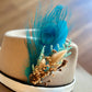 Floral & Feather hat pin