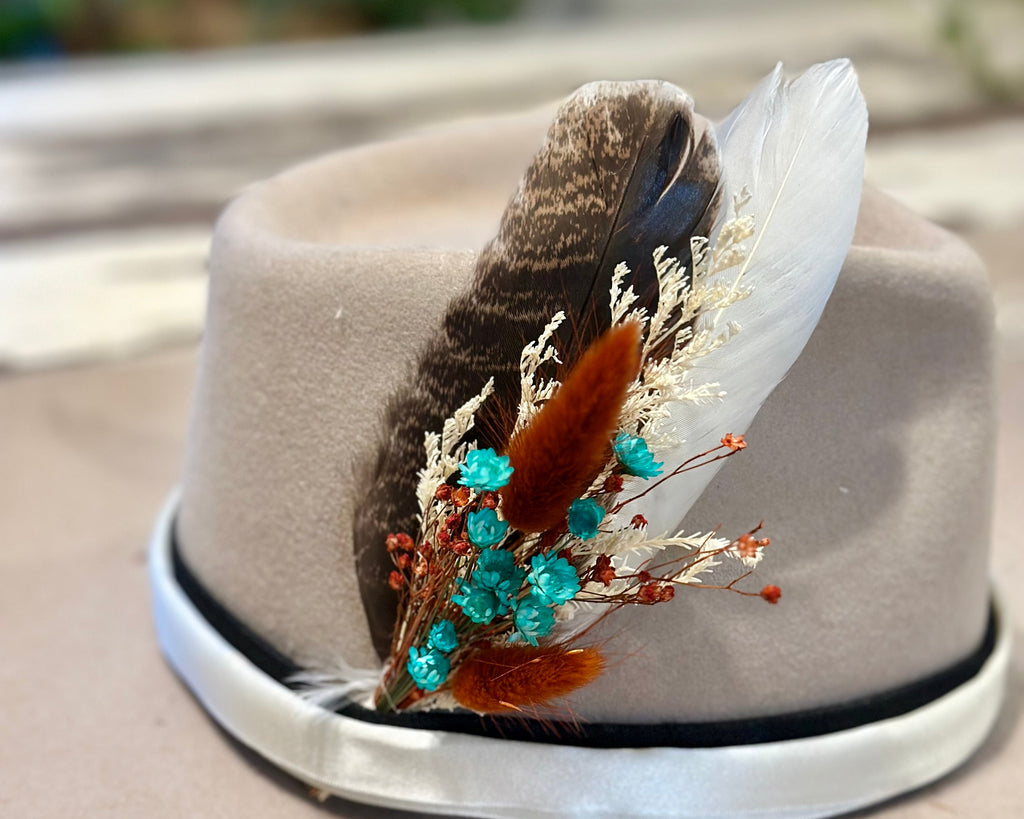 Floral & Feather hat pins